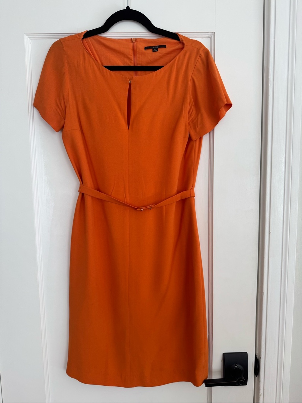 Hugo Boss Vibrant Orange Belted Mini Dress